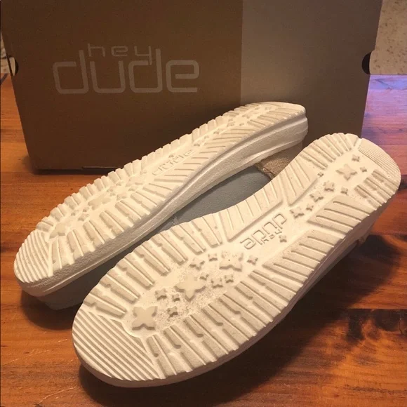 Hey Dude loafers, Size 7, light blue with gold stitching. - Picture 4 of 7